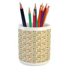 Hipster Nostalgic Pencil Pen Holder