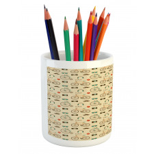 Hipster Nostalgic Pencil Pen Holder