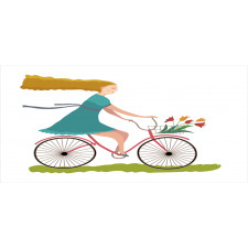 Woman on Bike Tulips Pencil Pen Holder