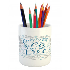 Marine Words with Fish Pencil Pen Holder