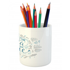 Marine Words with Fish Pencil Pen Holder