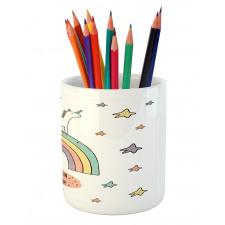 Rainbow Colorful Stars Pencil Pen Holder