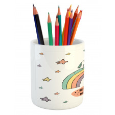 Rainbow Colorful Stars Pencil Pen Holder