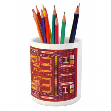 Shapes in Warm Colors Pencil Pen Holder