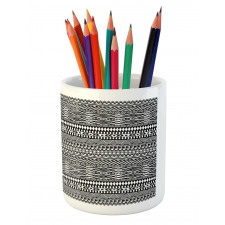 Tribal Shapes Pattern Pencil Pen Holder