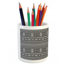 Tribal Shapes Pattern Pencil Pen Holder