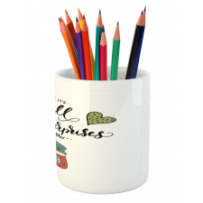 Sketch Style Jam in a Jar Pencil Pen Holder