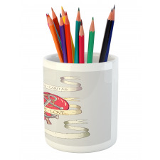 Anchor on Heart Motif Pencil Pen Holder