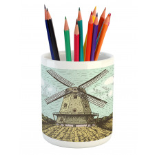 Windmill and Farmland Pencil Pen Holder