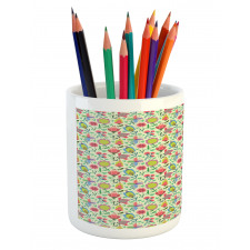 Doodle Blooming Tulips Pencil Pen Holder