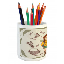 Hiker Girl Backpack Pencil Pen Holder