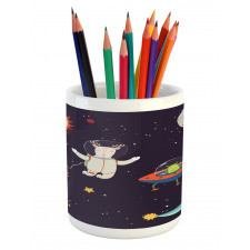 Astronaut Deer in Space Pencil Pen Holder