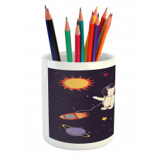 Astronaut Deer in Space Pencil Pen Holder