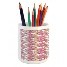 Kawaii Faces Fun Pattern Pencil Pen Holder