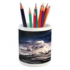 Astronaut on the Moon Pencil Pen Holder