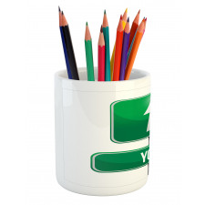 Road Sign Pointing Forward Pencil Pen Holder