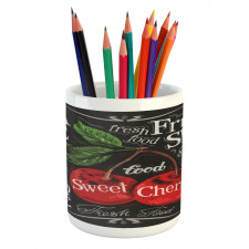 Sketch Style Ripe Cherry Pencil Pen Holder