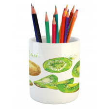 Exotic Vegan Kiwi Pattern Pencil Pen Holder