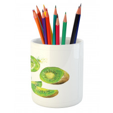 Exotic Vegan Kiwi Pattern Pencil Pen Holder