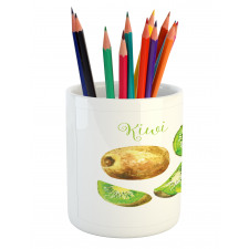 Exotic Vegan Kiwi Pattern Pencil Pen Holder