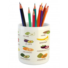 Apple Orange Coconut Pencil Pen Holder