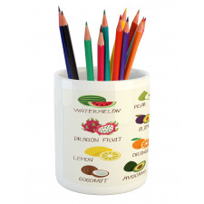 Apple Orange Coconut Pencil Pen Holder