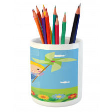 Cartoon Kids Friends Pencil Pen Holder