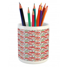 Poppy Blossoms Garden Pencil Pen Holder