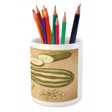 Zucchini Slices Pencil Pen Holder