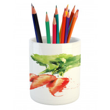 Watercolor Carrot Pencil Pen Holder