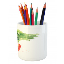 Watercolor Carrot Pencil Pen Holder