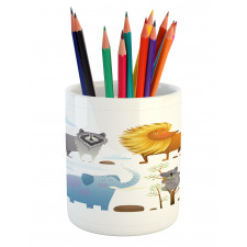 Lion Elephant Raccoon Pencil Pen Holder