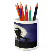 Rampant Horse and Girl Pencil Pen Holder