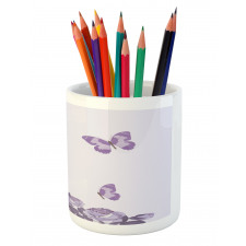 Bridal Roses Butterflies Pencil Pen Holder