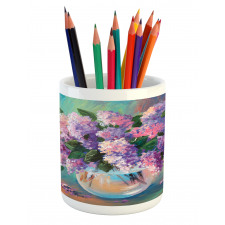 Oil Painting Flowers Art Pencil Pen Holder