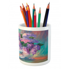 Oil Painting Flowers Art Pencil Pen Holder