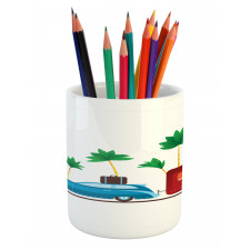 Exotic Travel Theme Pencil Pen Holder