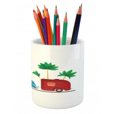 Exotic Travel Theme Pencil Pen Holder