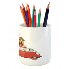 Cartoon Retro Minivan Pencil Pen Holder