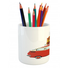 Cartoon Retro Minivan Pencil Pen Holder