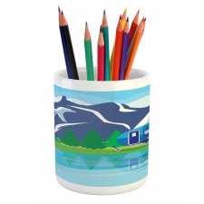 Cartoon Lake Landscape Pencil Pen Holder