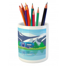 Cartoon Lake Landscape Pencil Pen Holder