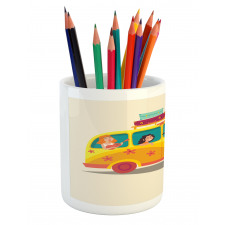 Hippies on Summer Van Pencil Pen Holder