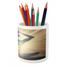 Athletic Man Mediating Pencil Pen Holder