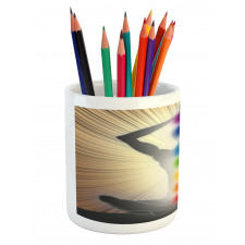 Athletic Man Mediating Pencil Pen Holder