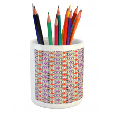 4 Petal Floral Motifs Pencil Pen Holder