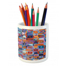 Geometric Tile Pencil Pen Holder