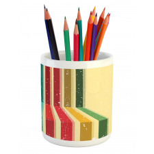 Vintage Colorful Strips Pencil Pen Holder