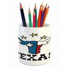 Buffalo Head Flag Pencil Pen Holder