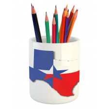 Map Outline Flag Pencil Pen Holder